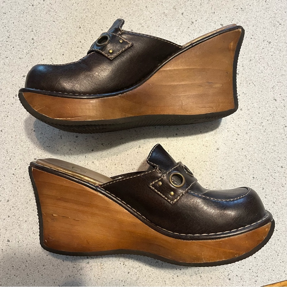 Vintage 90s Chunky Wedge Clogs